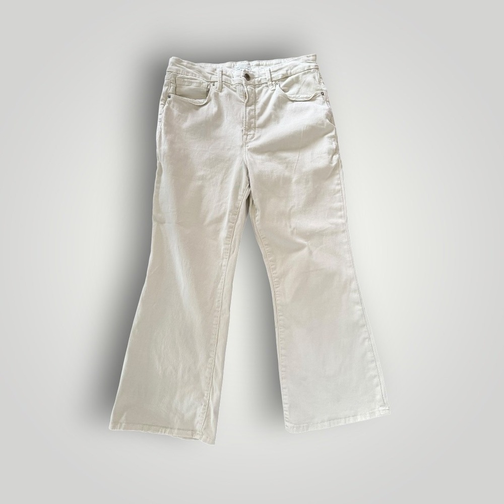 Good American Good Flare Jean Women 12/31 Bone High Rise Minimalist Quiet Luxury View 2